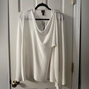 Chico's Easywear Izzy Drape Sweater - Antique White